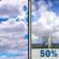 Monday: A 50 percent chance of showers and thunderstorms after 1pm.  Mostly sunny, with a high near 84. Calm wind becoming west around 5 mph in the morning. 
