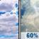 Today: Showers and thunderstorms likely, mainly after 4pm.  Partly sunny, with a high near 84. Northeast wind 5 to 10 mph.  Chance of precipitation is 60%. New rainfall amounts of less than a tenth of an inch, except higher amounts possible in thunderstorms. 