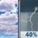 Today: A 40 percent chance of showers and thunderstorms, mainly after 1pm.  Mostly cloudy, with a high near 85. East wind around 5 mph. 