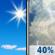 Today: A 40 percent chance of showers and thunderstorms after 1pm.  Mostly sunny, with a high near 89. Heat index values as high as 97. Calm wind becoming southwest around 5 mph. 