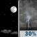 Tuesday Night: A 30 percent chance of showers and thunderstorms after 1am.  Mostly clear, with a low around 73. South southwest wind around 5 mph. 