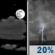 Friday Night: A 20 percent chance of showers and thunderstorms after 1am.  Partly cloudy, with a low around 63. South wind 5 to 10 mph. 