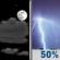 Sunday Night: A 50 percent chance of showers and thunderstorms after 1am.  Increasing clouds, with a low around 72. South wind 10 to 15 mph, with gusts as high as 25 mph.  New rainfall amounts of less than a tenth of an inch, except higher amounts possible in thunderstorms. 