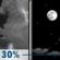 Tonight: A 30 percent chance of showers and thunderstorms, mainly before 7pm.  Partly cloudy, with a low around 73. East wind around 5 mph becoming calm. 