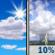 Monday: A 10 percent chance of showers and thunderstorms after 5pm.  Mostly sunny, with a high near 92. Heat index values as high as 102. Southwest wind 5 to 10 mph. 